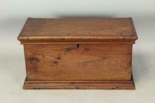 RARE 18TH C PA MINIATURE BLANKET CHEST WITH TILL IN WALNUT IN GRUNGY OLD SURFACE 2