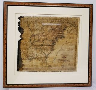 Antique War Of 1812 Manuscript Map East Coast United State Of America Nautical