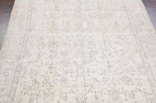 Antique Muted Silver Washed Out Color Persian Oriental Distressed Area Rug 10x14