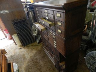 Fantastic c.  1900 Tiger Oak Stack File Cabinet 36 Drawer 5