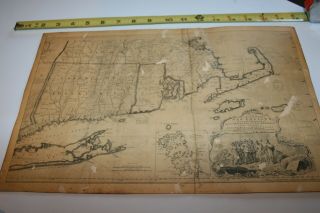 Vintage Thomas Jefferys Map Connecticut,  Rhode Island,  Massachusetts 1755 2