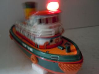 1960s MT/Masudaya Japan Tin Battery Op Multi - Action Neptune Tug Boat.  A, . 6