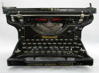 Pre - Owned Vintage/Antique Underwood Standard 6 Typewriter Black CA.  1930s 2