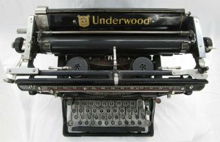 Pre - Owned Vintage/Antique Underwood Standard 6 Typewriter Black CA.  1930s 3