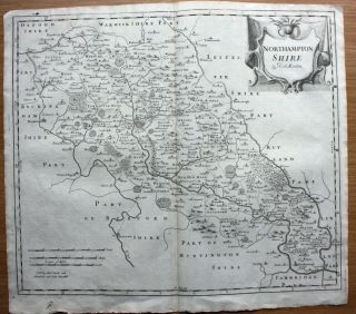 Antique Map Robert Morden Northamptonshire 1695