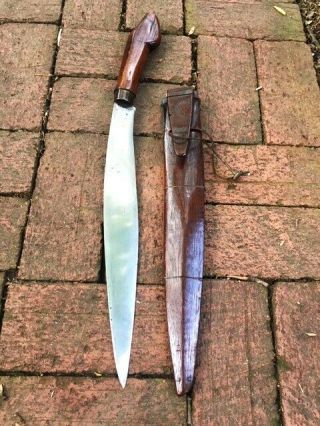 Antique Indonesian Sword Golok Yataghan Yatagan Silat Keris No Shamshir