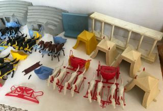 WOW BIG Vintage 1958 BEN HUR Marx PLAYSET/MANY FIGURES PARTS & BOX Series 5000 7