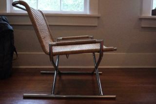 Ward Bennett Sled Chair Mid Century Modern Woven Steel Whicker Mcm Accent Selig