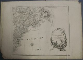 Eastern United States & Canada 1788 Schraembl Large Antique Copper Engraved Map
