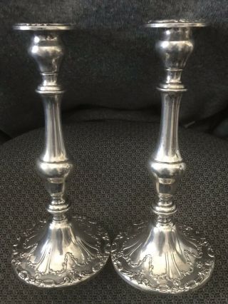 Gorham Sterling Silver Filigree Design Candlesticks Vintage Rare Find