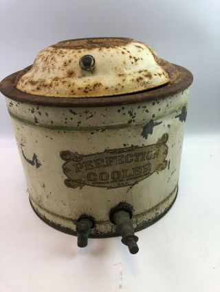 Antique Water Cooler Perfection Cooler Stone Inside W/ Lid