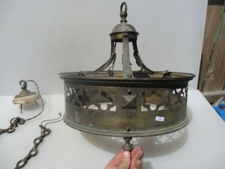 Victorian Brass Chandelier Ceiling Light Antique Church Gothic Chain Rose 17 