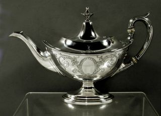 Gorham Sterling Tea Set 1919 Hand Decorated - Neoclassical 4