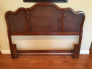 Vintage Thomasville Solid Wood Queen/full Caned Headboard