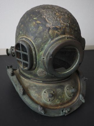 Japanese Rare Antique Old Bronze Diving Helmet Sensuigu Nr Rare