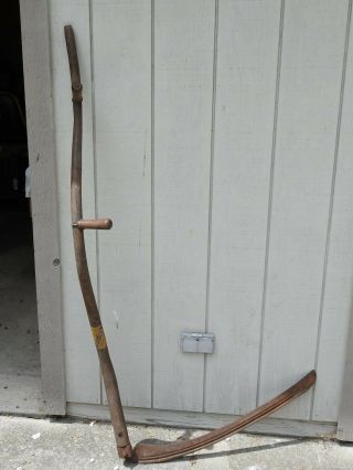 Antique Vintage Hay Sickle Scythe Farm Tool Primitive Grim Reaper Decor. 3