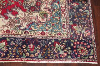 Vintage 9x12 Traditional Floral Red Oriental Area Rug Hand - Knotted
