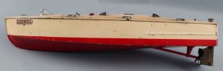 Pre - War 1935 Antique LIONEL CRAFT Speed Boat Wind - Up Clockwork Tin Toy,  NR 11