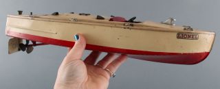 Pre - War 1935 Antique Lionel Craft Speed Boat Wind - Up Clockwork Tin Toy,  Nr