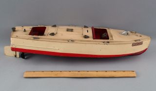 Pre - War 1935 Antique LIONEL CRAFT Speed Boat Wind - Up Clockwork Tin Toy,  NR 2