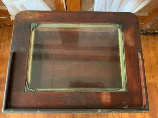 VINTAGE BETUMAL TELEPHONE STAND BY THE H.  T.  CUSHMAN MFG.  CO.  SOLID WOOD GLASS 5