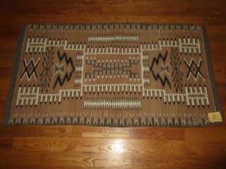 Vintage Native American Indian Navajo Lena Nez Tees Nos Pos Rug Blanket 59 " X33 "