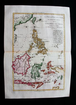 1789 Bonne - Rare Map: East Indies,  Asia,  Philippines,  Indonesia,  Java,  Borneo