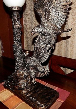 Bronze Double Eagle Lamp.  Very Large,  By,  " The Vision.  " 1980 