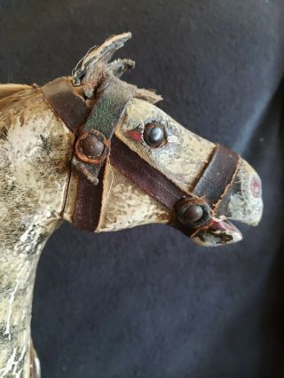 Antique Turn of the Century Wood Wooden Horse Pull Toy for Doll 3