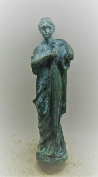Scarce Circa 100 - 400ad Roman Period Bronze Statue Of Venus Lovely Patina
