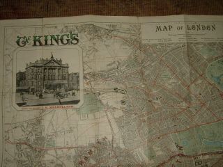 Bacon Map Of London Theatres 1902 Cloth 4 