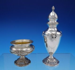 Adam By Shreve Sterling Silver Salt Dip And Pepper Shaker Set With Bows (3386)