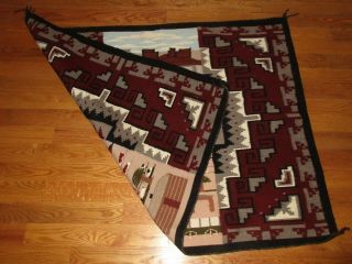 Vintage Native American Indian Navajo Pictorial Mesa Blanket Rug 55 