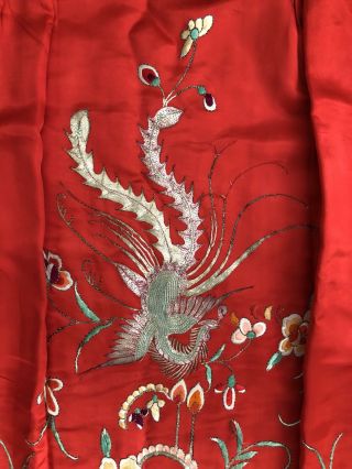 Fine Antique Chinese Silk Embroidery Ladies Women’s Skirt Robe Panel Floral Art 3