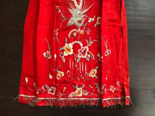 Fine Antique Chinese Silk Embroidery Ladies Women’s Skirt Robe Panel Floral Art 5