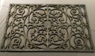 Large Vintage/Antique Victorian Ornate Cast Iron Grate Decorative Floor 2