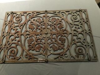 Large Vintage/Antique Victorian Ornate Cast Iron Grate Decorative Floor 5