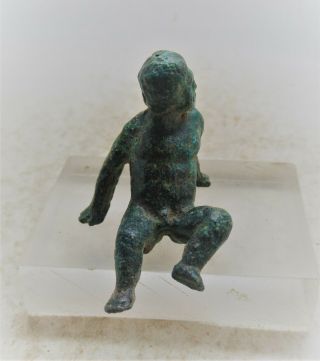 Circa 100 - 300ad Roman Era Bronze Baby Statuette Votive Item