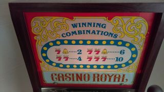 Vintage Toy 70 ' s Waco Casino Royal 25 Cents Lighted 3 Reel Slot Machine Bank 20 