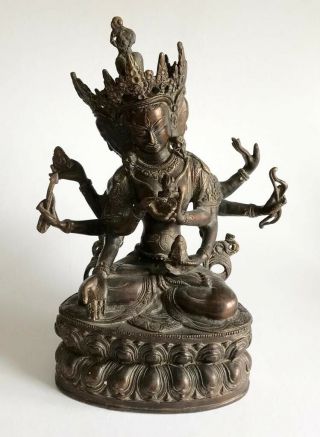 Heavy Ushnishavijaya Tibetan Chinese Bronze Buddha 18th/19th 36cm H