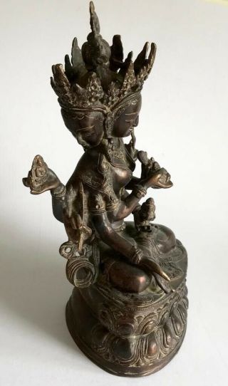Heavy Ushnishavijaya Tibetan Chinese Bronze Buddha 18th/19th 36cm H 4
