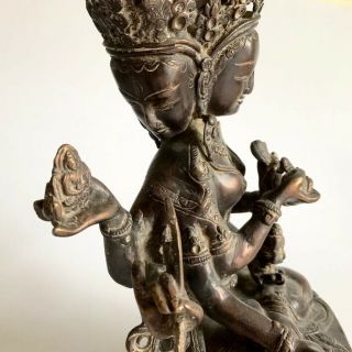 Heavy Ushnishavijaya Tibetan Chinese Bronze Buddha 18th/19th 36cm H 5