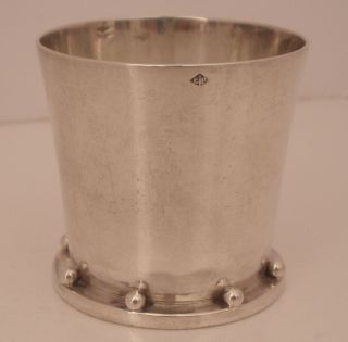 VERY RARE FRENCH SILVER ART DECO JEAN E.  PUIFORCAT BAR JIGGER SHOT GLASS C 1925 2