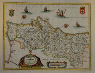 Portugal - Portugallia Et Algarbia Quae Olim Lusitania.  Merian Circa 1635.
