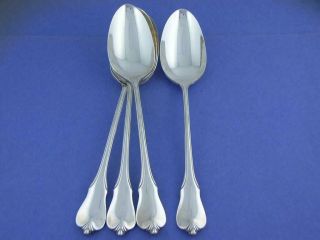 4 Sterling Wallace 6 7/8 " Oval Soup / Dessert Spoons Grand Colonial No Mono