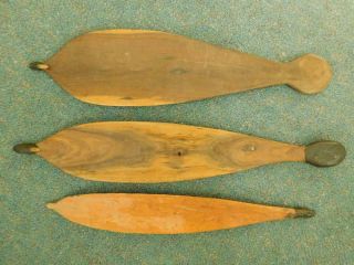 3x Australian Aboriginal Woomera Spear Throwers 1900s Wa Leaf Form