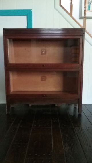 Antique Macey Wernicke Mahogany Sectional Barrister Stacking Elastic Bookcase