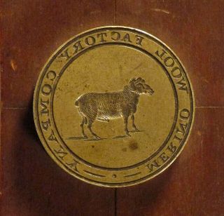 Early 1800s Rare Merino Wool Factory Co.  Dudley Massachusetts Seal Stamp Sheep