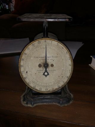 Vintage Columbia Family Scale 24 Pounds Antique Rustic -