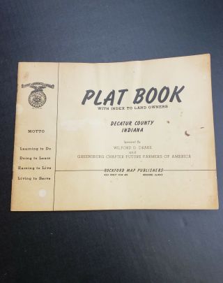 Greensburg In Decatur County Plat Book Land Owners 40s - 50s? Advertising
